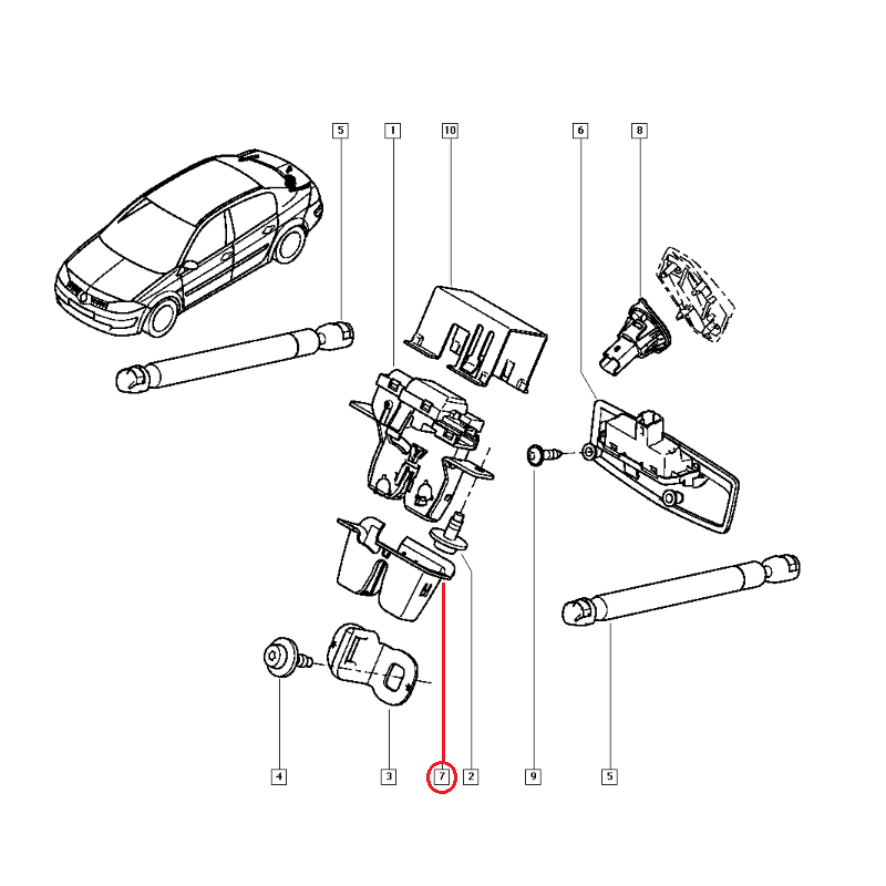 RENAULT MEGANE 2 - II BAGAJ KİLİT KAPAĞI 8200308727