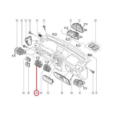 RENAULT CLİO 2 - II HAVALANDIRMA IZGARASI ORTA SOL (GRİ) 7702258376 - 7701057729 - 7702258280 - 7701057730
