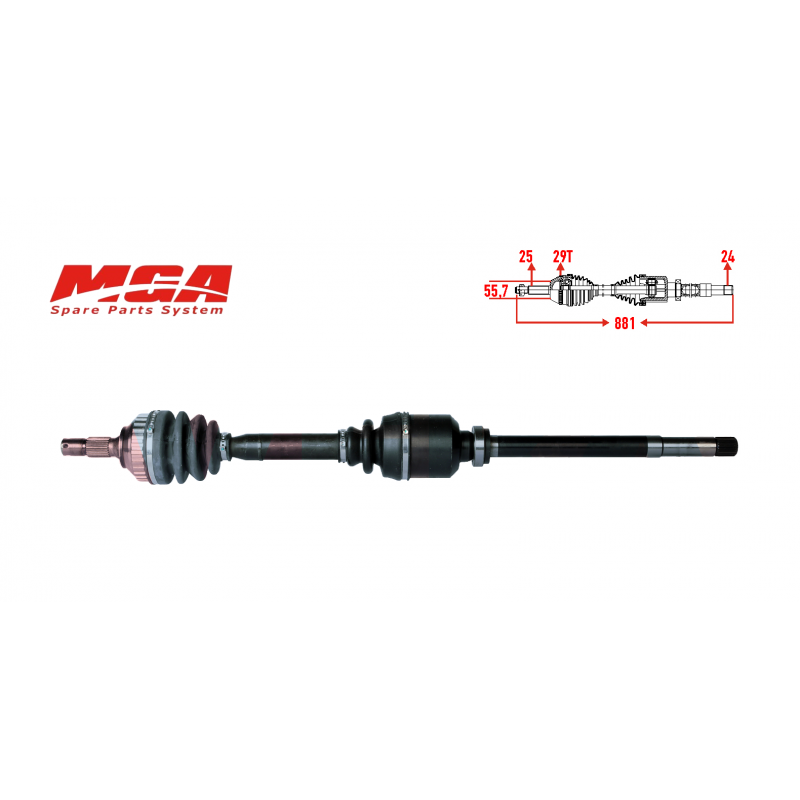 PEUGEOT 306 2.0 GTI ABSLİ AKS SAĞ 3273.1J - 3273.K6 - 3273.E9 - 3272.L3 - 3273.C5 - 3273.L1 - 3273.E6 - 3273.1H - 3273.1J (MGA MARKA)