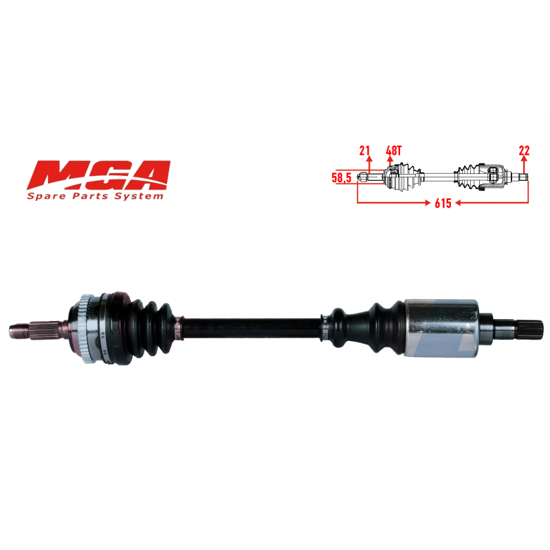 PEUGEOT 106 GTI CITROEN SAXO 1.6 ABSLİ AKS SOL 3272.8Q - 3272.9Q - 24969905 - 3272.X9 - 3272.T9 - 3272.X4 - 3272.G1 - 3272.X3 - 3272.7J - 3272.X7 (MGA MARKA)