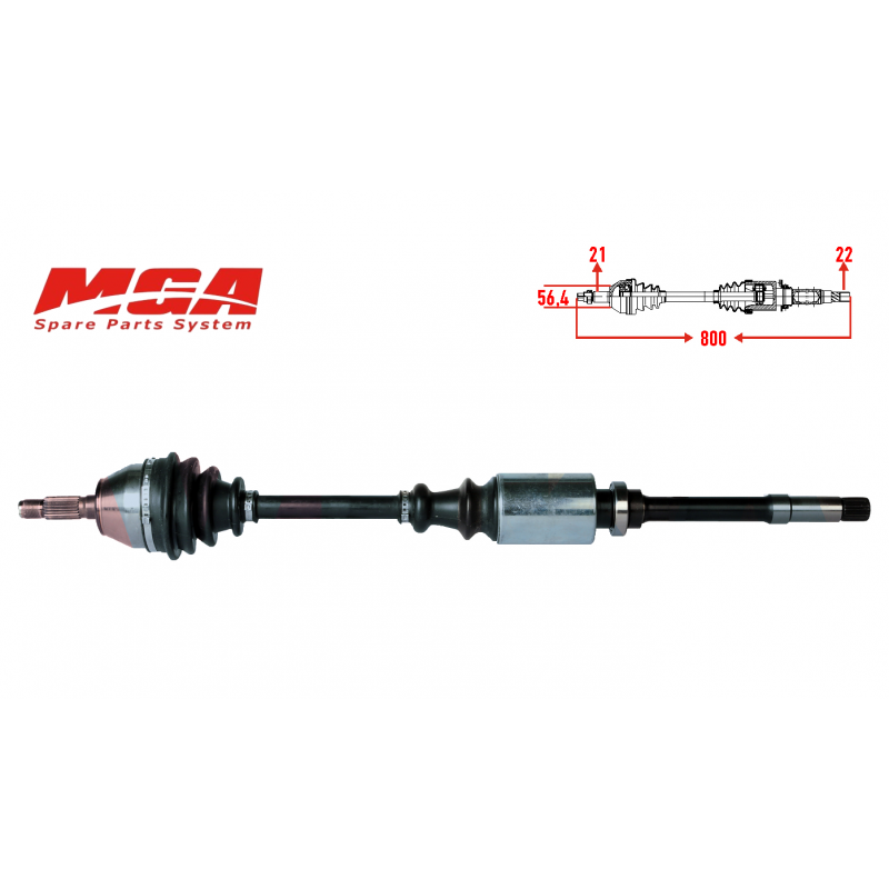 PEUGEOT 106 GTI CİTROEN SAXO XSI 1.4 1.6 ABSSİZ AKS SAĞ 3273.04 - 3273.05 - 3273.C9 - 3273.Y4 (MGA MARKA)