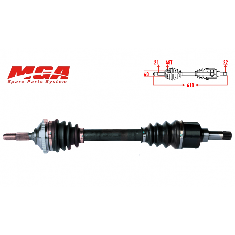 PEUGEOT 206 1.4 HDI ABSLİ AKS SOL 3272.3C - 3272.4C - 3272.3L - 3272.CT - 3272CS (MGA MARKA)