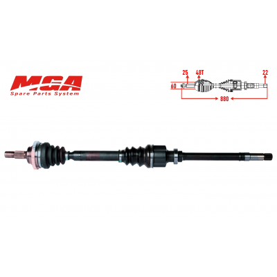 PEUGEOT 206 1.6 16v ABSLİ AKS SAĞ 3273.AL - 3273.AN - 9636798880 (MGA MARKA)