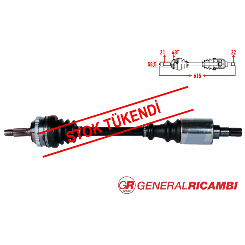 PEUGEOT 106 GTI CITROEN SAXO 1.6 ABSLİ AKS SOL 3272.8Q - 3272.9Q - 24969905 - 3272.X9 - 3272.T9 - 3272.X4 - 3272.G1 - 3272.X3 - 3272.7J - 3272.X7 (RICAMBI MARKA)