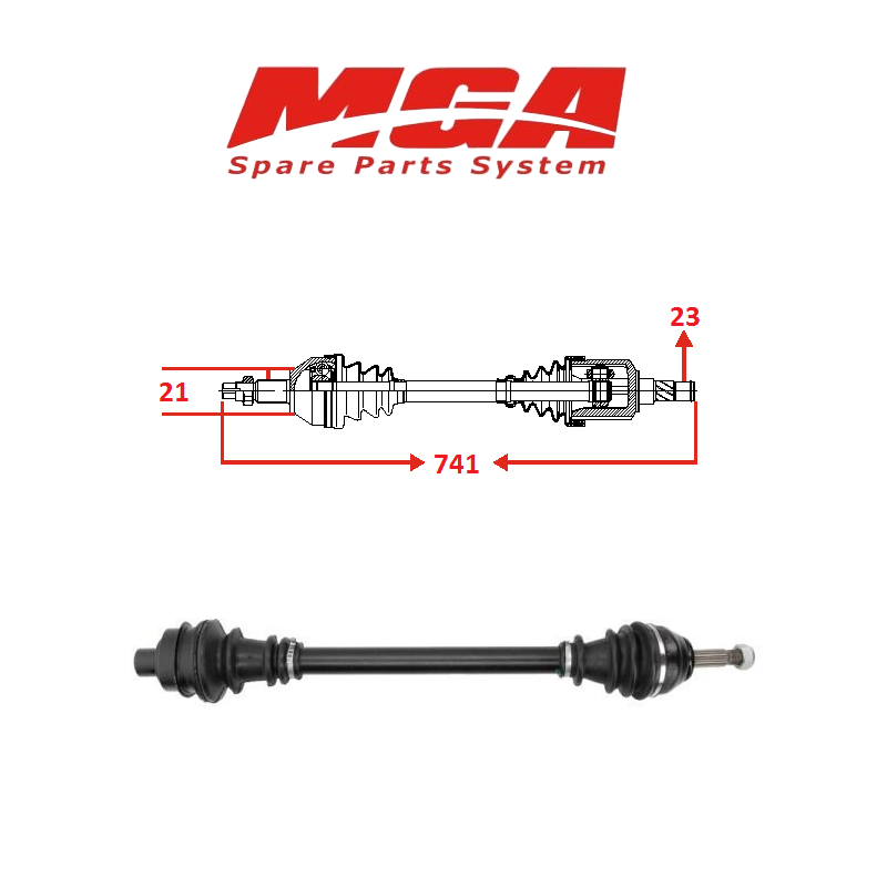 RENAULT TWİNGO R21 MANAGER OPTİMA AKS SAĞ 7701351989 - 7701349786 - 7701351267 (MGA MARKA)