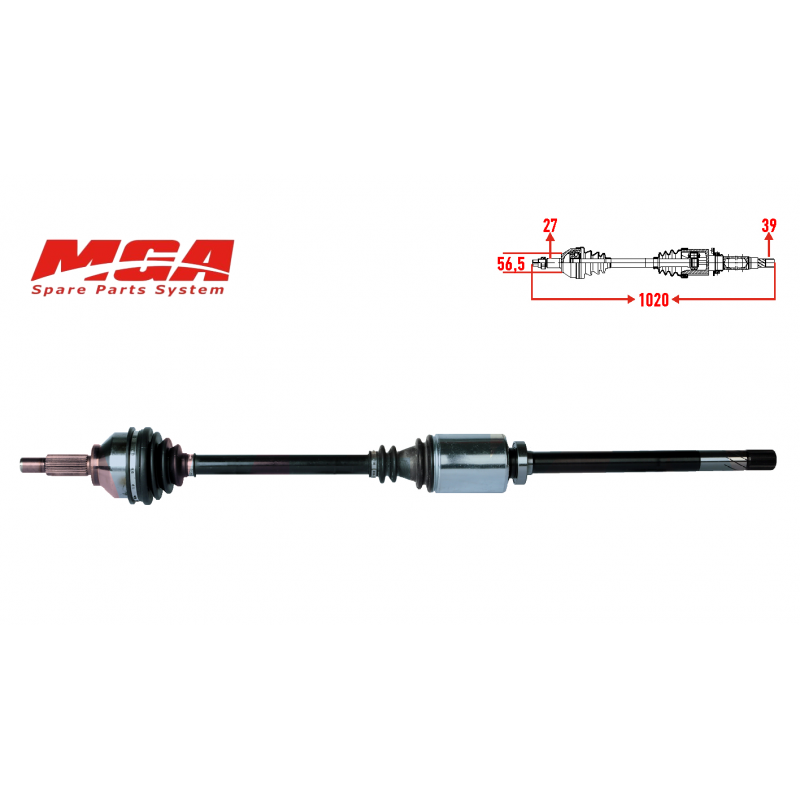 RENAULT TRAFİC OPEL VİVARO 1.9 F9Q AKS SAĞ 8200169291 - 8200069146 - 391002150R - 4414516 - 4409208 (MGA MARKA)