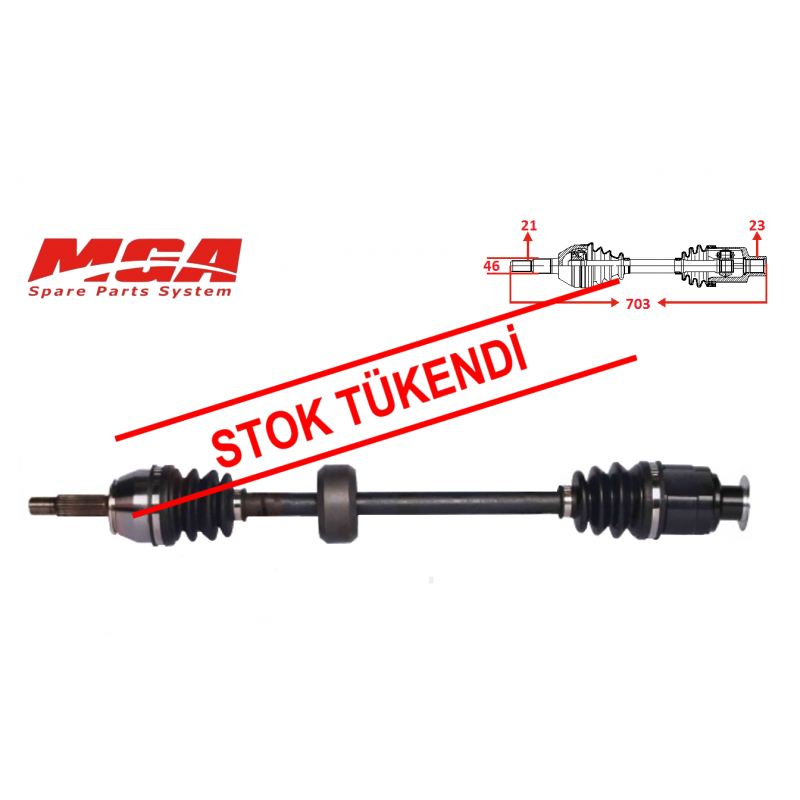 RENAULT CLİO 1 1990 - 1998 AKS SAĞ 7701349914 - 7701349916 - 7701351695 - 7701351697 - 7701351804 - 7711106222 (MGA MARKA)