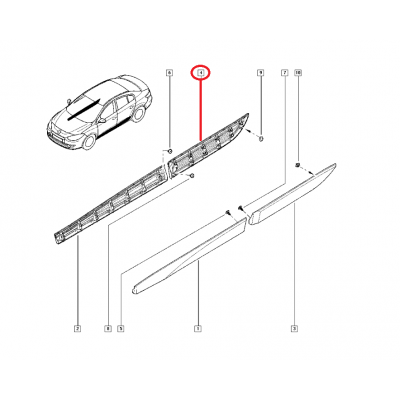 RENAULT FLUENCE KAPI BANDI ARKA SAĞ 828760007R (YERLİ)