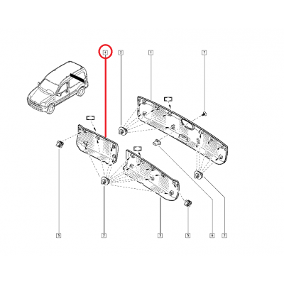 RENAULT KANGOO KAPI BANDI ÇİFT KAPI BAGAJ SAĞ 908725986R - 8200188541 (YERLİ)