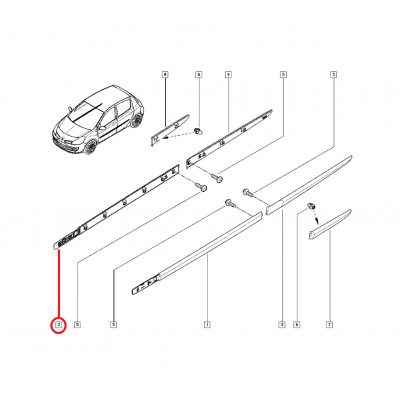 RENAULT CLİO 3 - III KAPI BANDI ÖN SAĞ 7701476430 - 8200289913