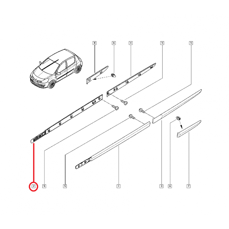RENAULT CLİO 3 - III KAPI BANDI ÖN SAĞ 7701476430 - 8200289913