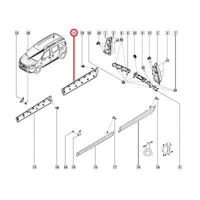 DACİA DOKKER KAPI BANDI ARKA SAĞ 828760894R (YERLİ)