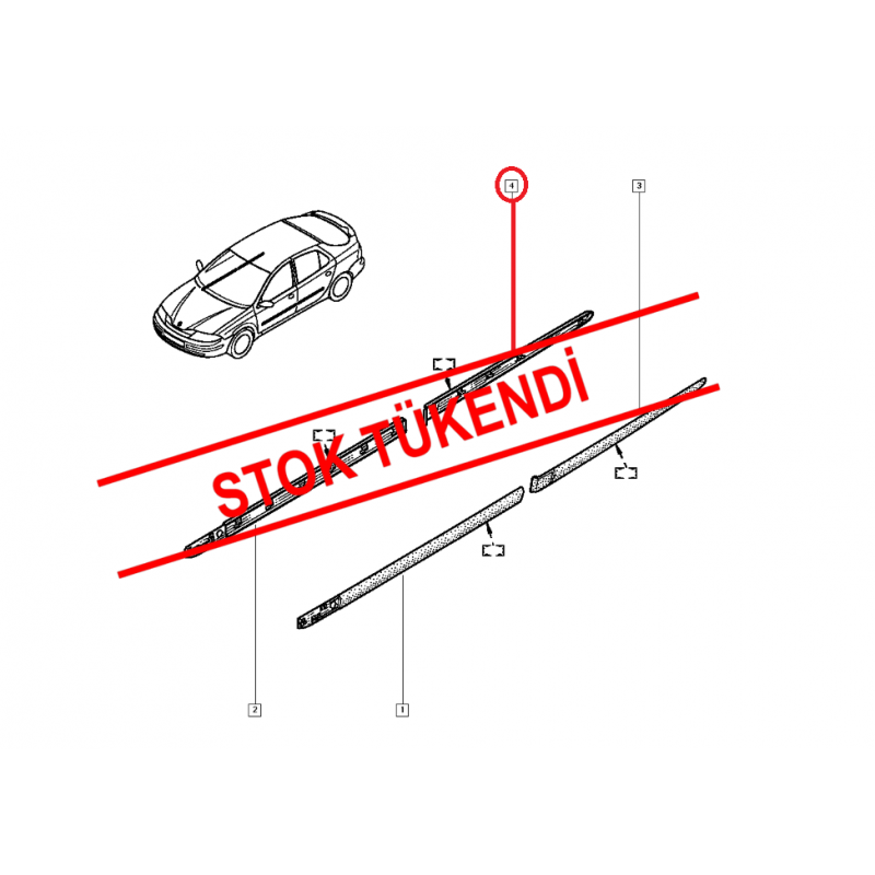 RENAULT LAGUNA 2 - II KAPI BANDI SİYAH ARKA SAĞ 7701060401