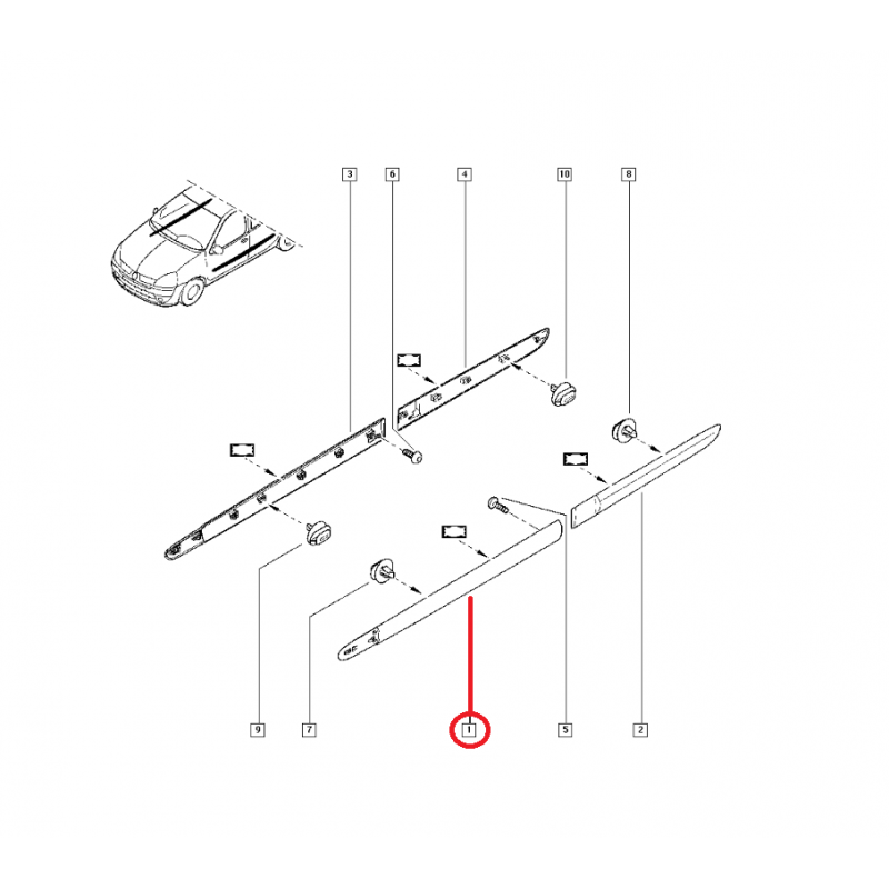 RENAULT CLİO 2 KAPI BANDI ÖN SOL 7700410278
