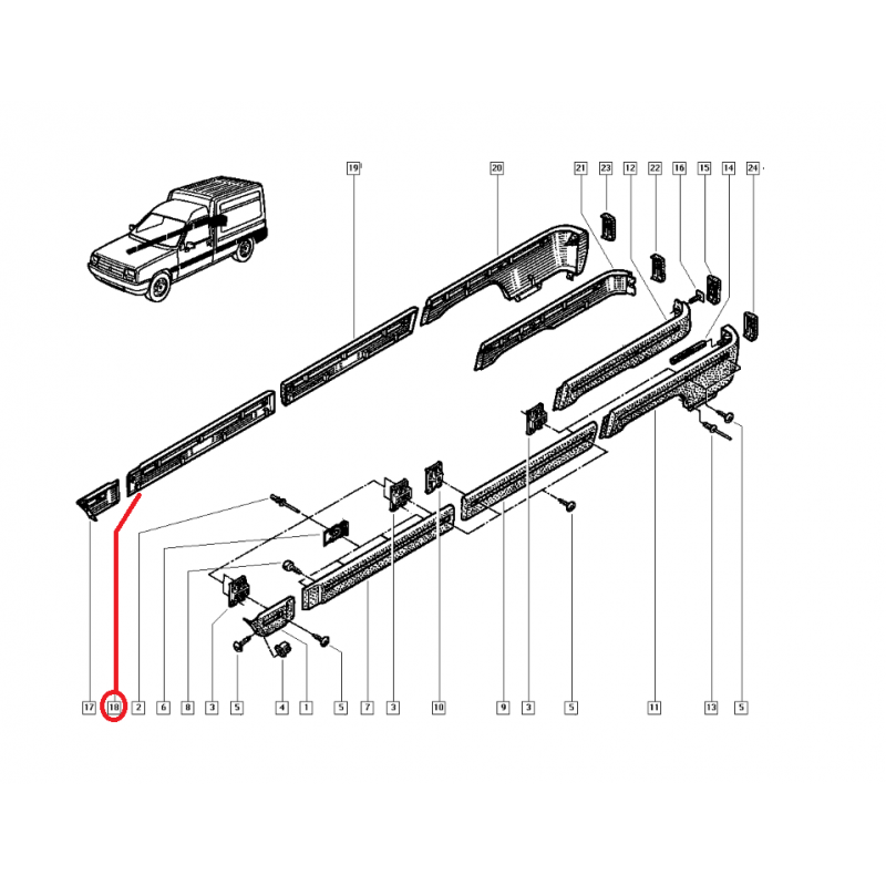 RENAULT EXPRESS 1991-1999 KAPI BANDI ÖN SAĞ 7700400157 - 7700806329