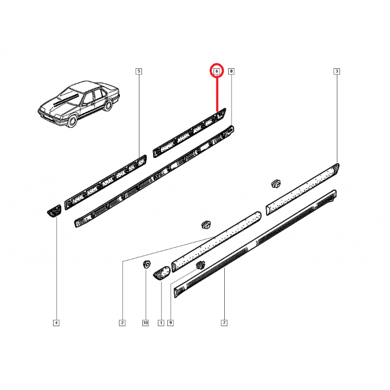 RENAULT 19 KAPI BANDI ARKA SAĞ 7702253078 (YERLİ)