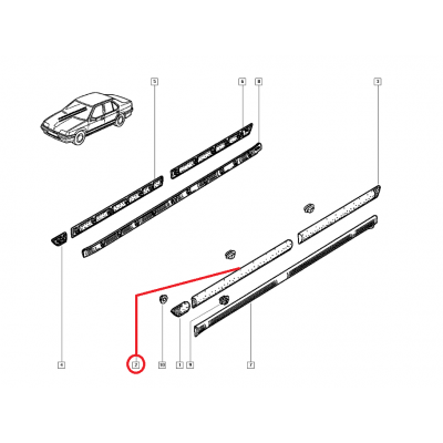 RENAULT 19 KAPI BANDI ÖN SOL 7702253079