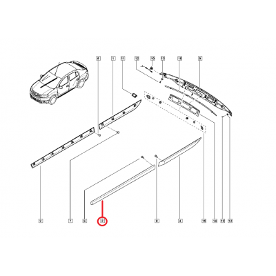 CLİO SYMBOL DACİA LOGAN II MCV II 16- KAPI BANDI ÖN SOL 808217819R (YERLİ)