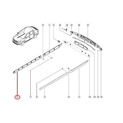 CLİO SYMBOL DACİA LOGAN II MCV II 16- KAPI BANDI ÖN SAĞ 808201969R (YERLİ)