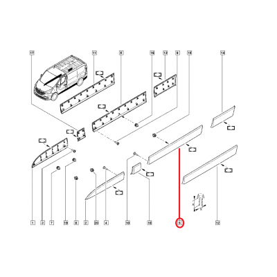 RENAULT TRAFİC 3 - III KAPI BANDI ORTA SOL 768556674R (YERLİ)