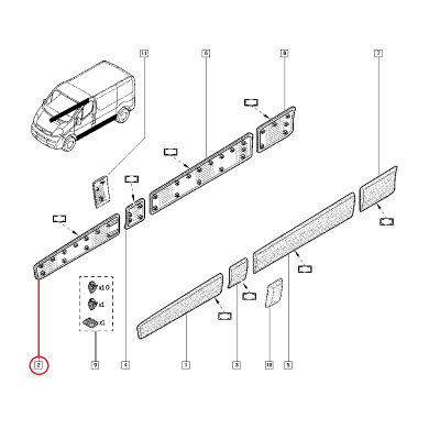 RENAULT TRAFİC 2 - II KAPI BANDI ÖN SAĞ 8200036086 (YERLİ)