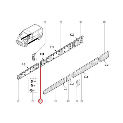 RENAULT TRAFİC 2 - II KAPI BANDI ÖN SAĞ UFAK 8200036101 (YERLİ)