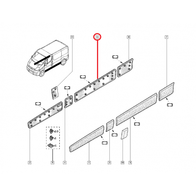 RENAULT TRAFİC 2 - II KAPI BANDI ORTA SAĞ 8200036075 (YERLİ)