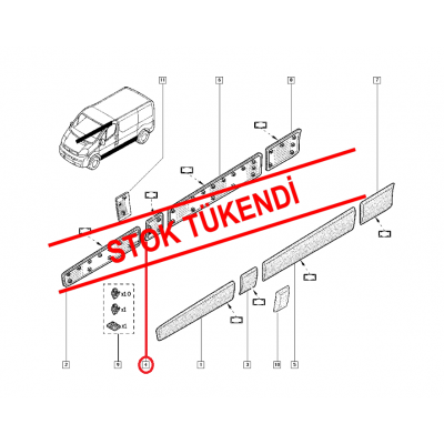 RENAULT TRAFİC 2 - II KAPI BANDI ÖN SAĞ UFAK 8200036101