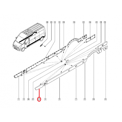 RENAULT MASTER 3 - III KAPI BANDI ÖN SOL 808210166R (YERLİ)