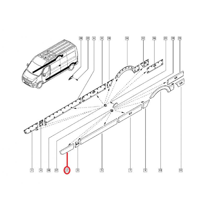 RENAULT MASTER 3 - III KAPI BANDI ÖN SOL 808210166R