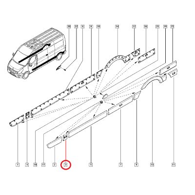 RENAULT MASTER 3 - III KAPI BANDI SOL UFAK SİNYALLİ 768570130R (YERLİ)