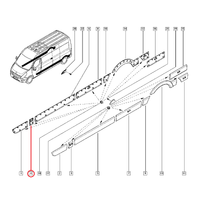 RENAULT MASTER 3 - III KAPI BANDI SAĞ UFAK SİNYALLİ 768560130R (YERLİ)