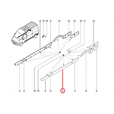 RENAULT MASTER 3 - III KAPI BANDI ORTA SOL 828210160R