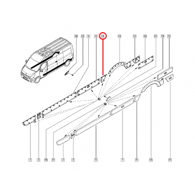 RENAULT MASTER 3 - III KAPI BANDI ARKA SAĞ UFAK 768F30004R (YERLİ)