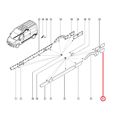 RENAULT MASTER 3 - III KAPI BANDI ARKA SOL 768F20005R