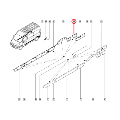RENAULT MASTER 3 - III KAPI BANDI ARKA SAĞ 768F30005R