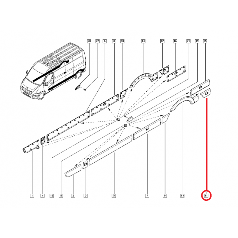 RENAULT MASTER 3 - III KAPI BANDI ARKA SOL SİNYALLİ 768F20007R (YERLİ)