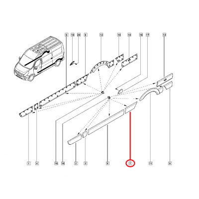 RENAULT MASTER 3 - III KAPI BANDI ARKA SOL KISA KASA 768F20006R